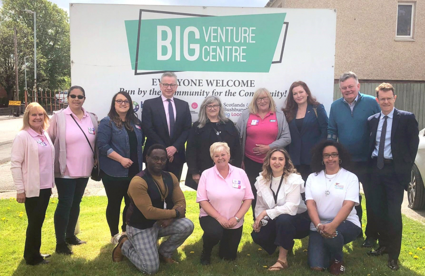 Michael Gove with Big Venture Centre staff