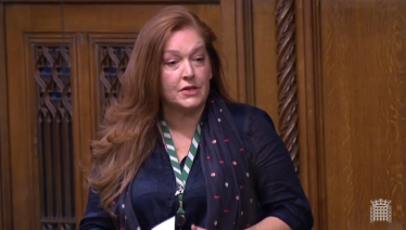 Jane speaking in Parliament